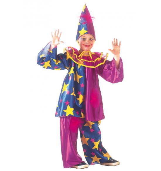 Karnevalový hviezdičkový kostým Klaun 128cm